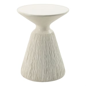 ACME Duane Environmental Friendly Cement Concrete Accent Table in Natural White
