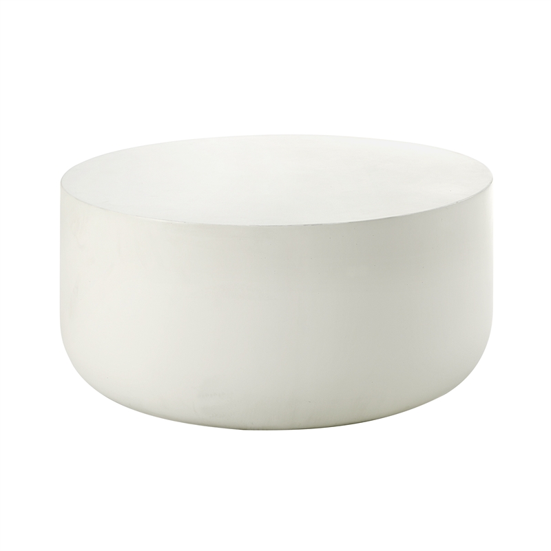 ACME Dustan Environmental Friendly Cement Concrete Coffee Table in Natural White