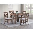 ACME Ferris Transitional Rubber Wood Round Dining Table in Brown