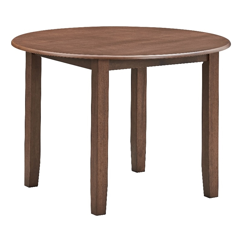 ACME Ferris Transitional Rubber Wood Round Dining Table in Brown