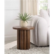 ACME Sanat Contemporary MDF Wood & Veneer Round End Table in Brown
