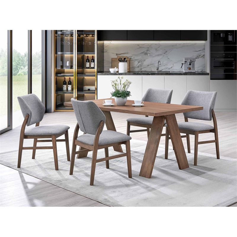 ACME Sarha Scandinavian Wood Rectangular Dining Table in Walnut