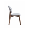 ACME Hadasa Linen Fabric/Wood Side Chair in Light Gray & Walnut (Set of 2)