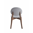 ACME Hadasa Linen Fabric/Wood Side Chair in Light Gray & Walnut (Set of 2)