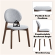 ACME Hadasa Linen Fabric/Wood Side Chair in Light Gray & Walnut (Set of 2)