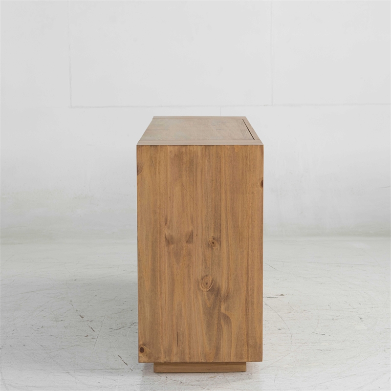 ACME Harlan Contemporary Wood 4-Drawer Rectangular Sofa Table in Oak