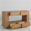 ACME Harlan Contemporary Wood 4-Drawer Rectangular Sofa Table in Oak