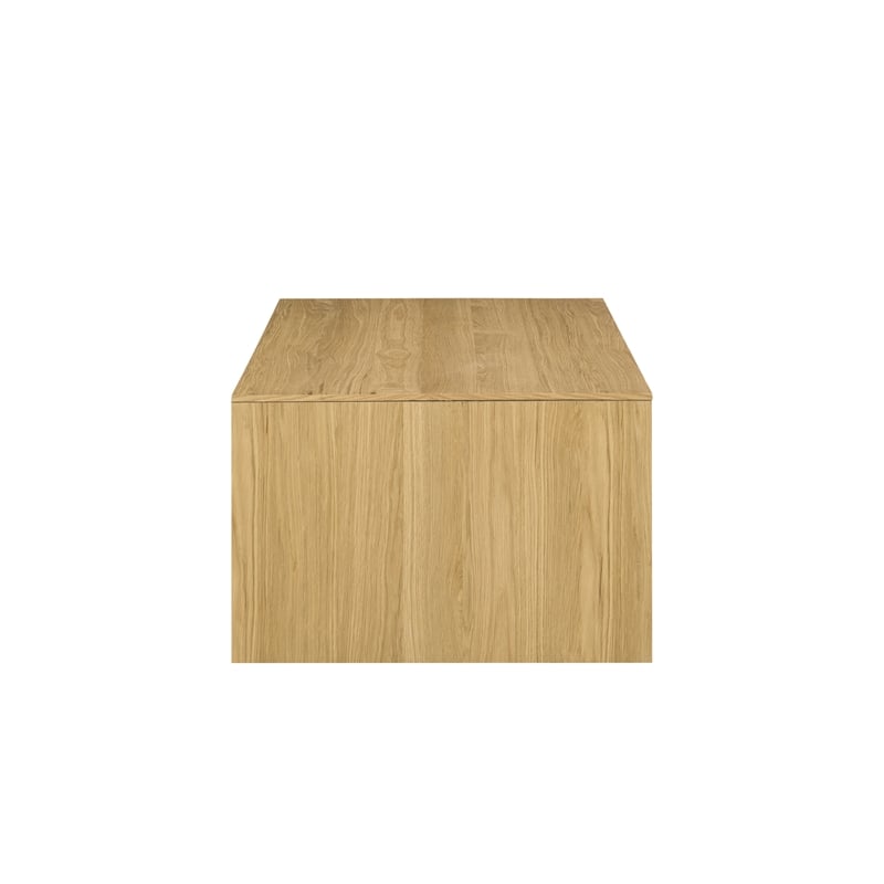 acme harold contemporary wood rectangular coffee table in natural oak
