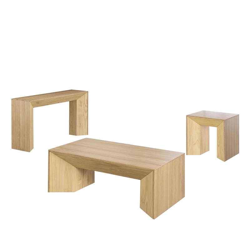 ACME Harold Contemporary Wood Rectangular Sofa Table in Natural Oak