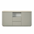 ACME Ingram Contemporary Metal & Wood Server with Ceramic Top in Light Gray