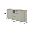 ACME Ingram Contemporary Metal & Wood Server with Ceramic Top in Light Gray