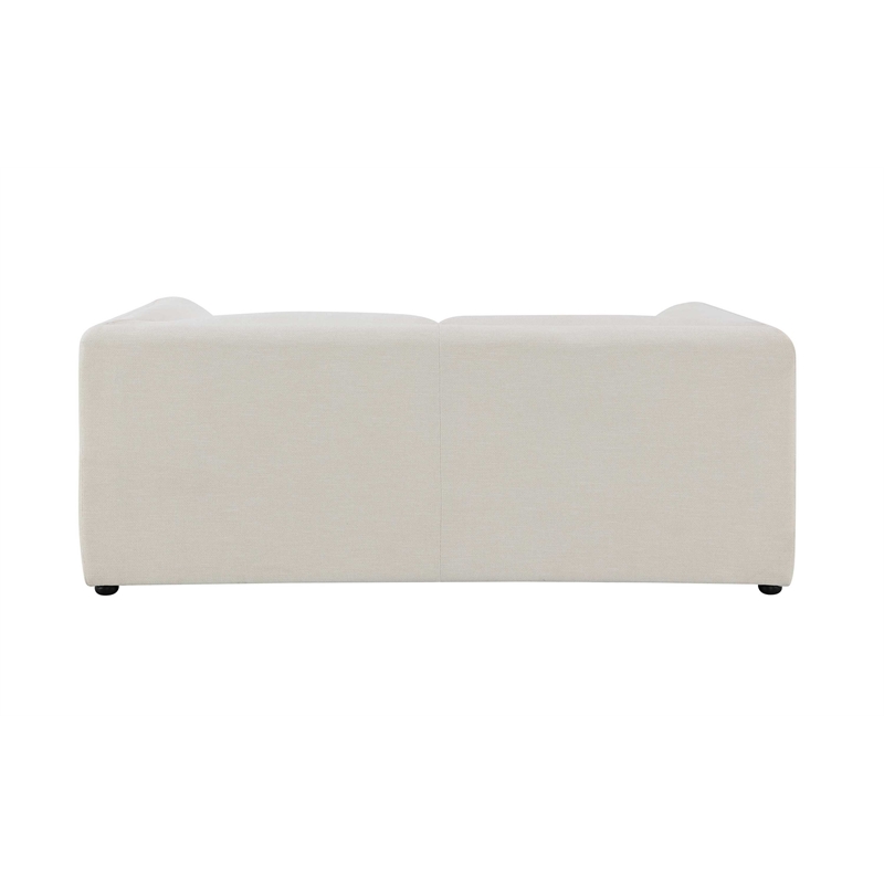 ACME Jaeda Contemporary Wood & Fabric Upholstered Loveseat in Beige