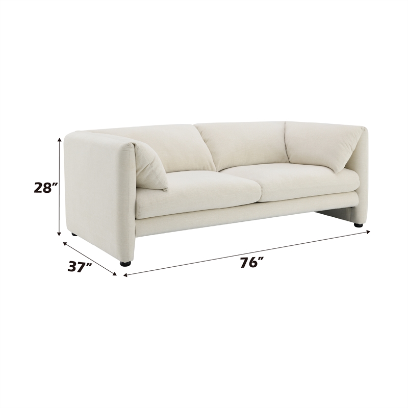 ACME Jaeda Contemporary Wood & Fabric Upholstered Loveseat in Beige