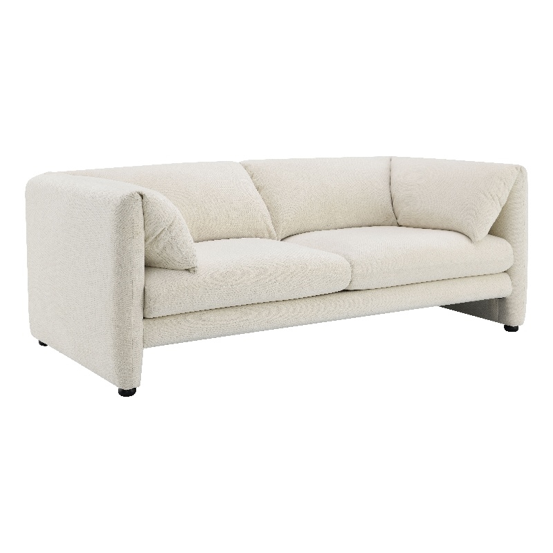 ACME Jaeda Contemporary Wood & Fabric Upholstered Loveseat in Beige