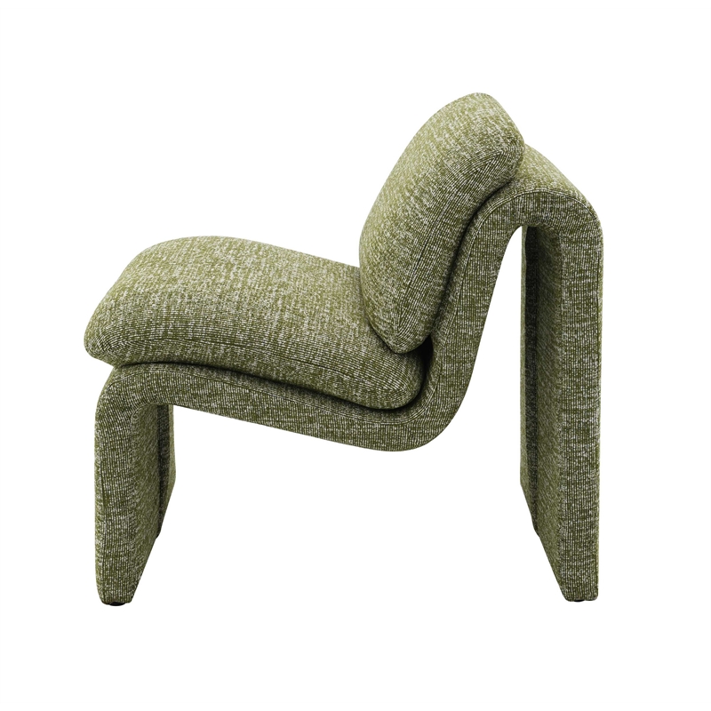 ACME Jaeda Wood & Boucle Fabric Upholstered Accent Chair in Green
