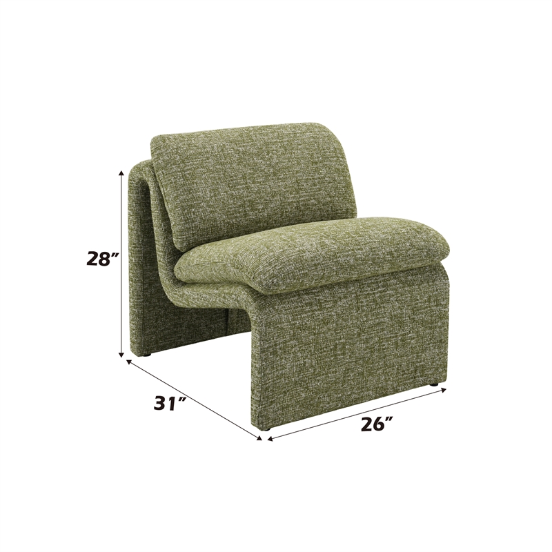 ACME Jaeda Wood & Boucle Fabric Upholstered Accent Chair in Green