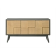 ACME Blayde Wood 3-Door Server with Storage in Light Gray and Natural