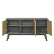 ACME Blayde Wood 3-Door Server with Storage in Light Gray and Natural