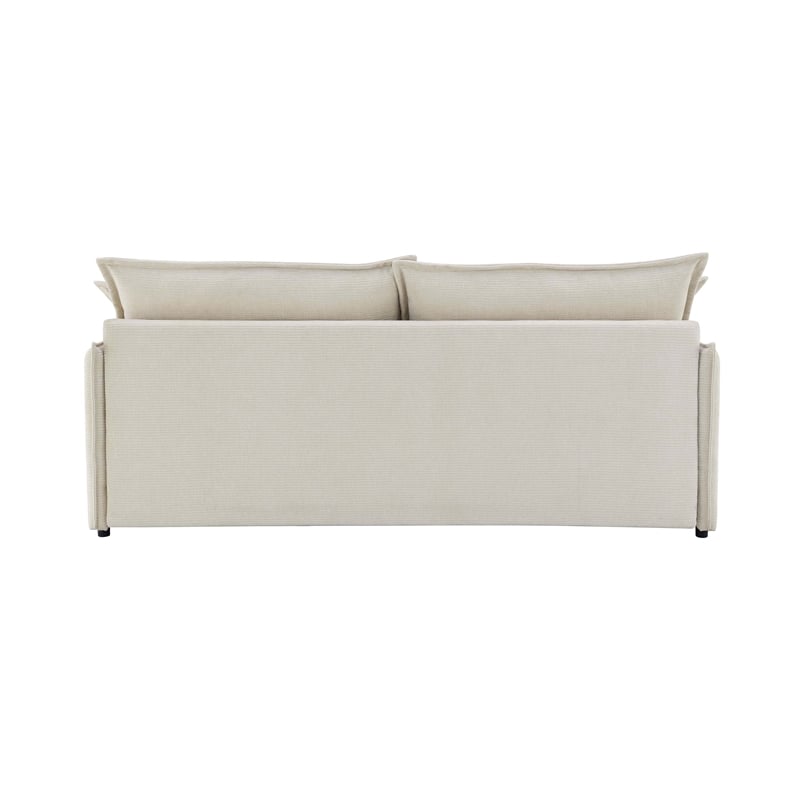 ACME Elisea Wood and Chenille Fabric Upholstered Sofa with Sleeper in Beige