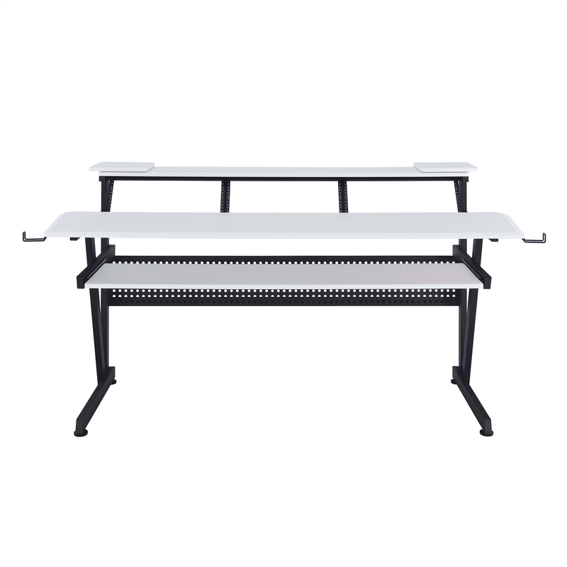 ACME Saida MDF Wood and Metal Rectangular Music Desk in White and Black