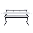 ACME Saida MDF Wood and Metal Rectangular Music Desk in White and Black