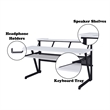 ACME Saida MDF Wood and Metal Rectangular Music Desk in White and Black