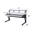 ACME Saida MDF Wood and Metal Rectangular Music Desk in White and Black