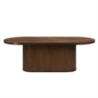 ACME Gamarya Contemporary Wood Oval Dining Table with Vertical Pattern in Oak