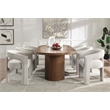 ACME Gamarya Contemporary Wood Oval Dining Table with Vertical Pattern in Oak