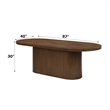 ACME Gamarya Contemporary Wood Oval Dining Table with Vertical Pattern in Oak