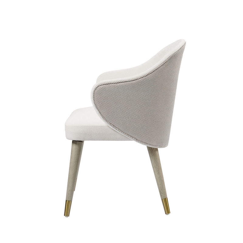 ACME Charity Wood and Fabric Upholstered Side Chair in Gray Oak (Set of 2)