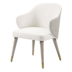 ACME Charity Wood and Fabric Upholstered Side Chair in Gray Oak (Set of 2)