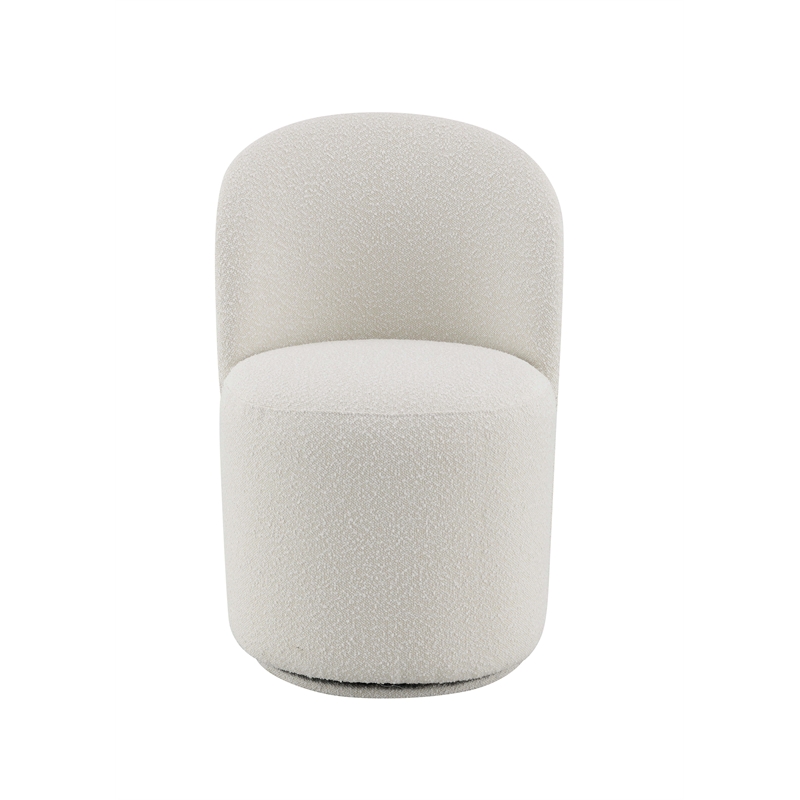 ACME Hollis Plywood & Boucle Fabric Upholstered Side Chair in Beige (Set of 2)