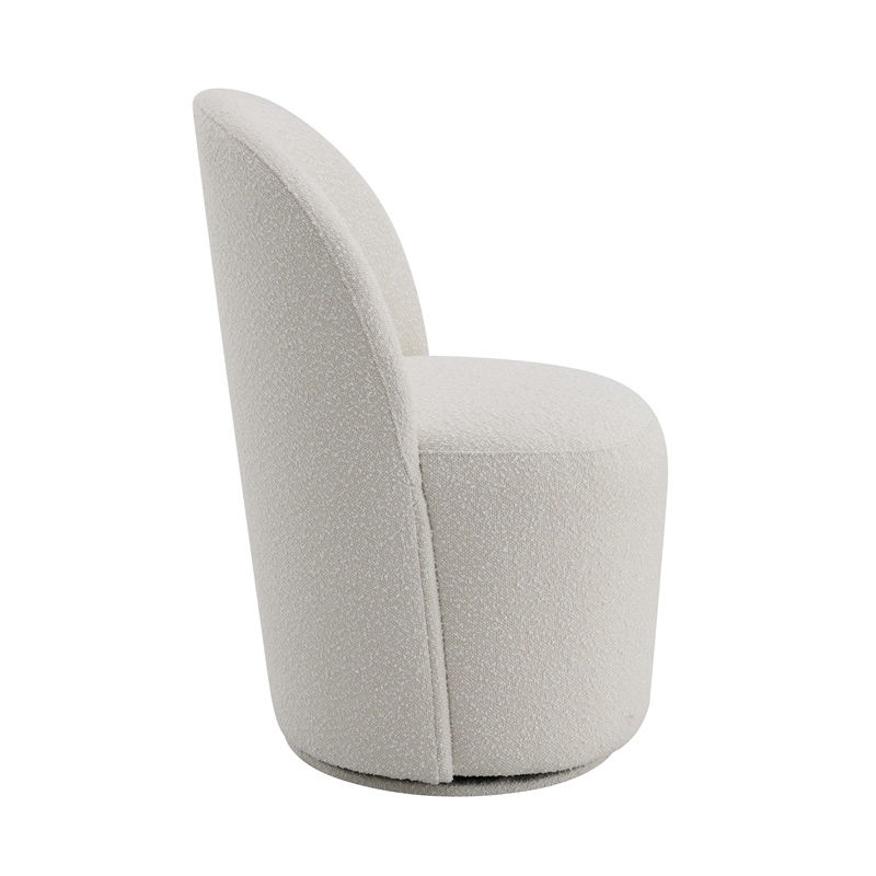ACME Hollis Plywood & Boucle Fabric Upholstered Side Chair in Beige (Set of 2)
