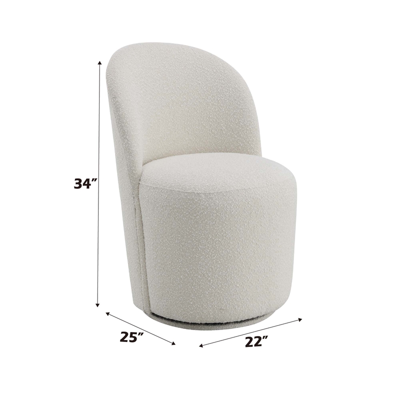 ACME Hollis Plywood & Boucle Fabric Upholstered Side Chair in Beige (Set of 2)