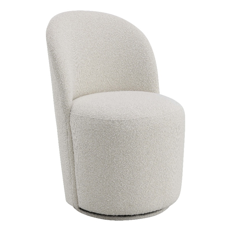 ACME Hollis Plywood & Boucle Fabric Upholstered Side Chair in Beige (Set of 2)