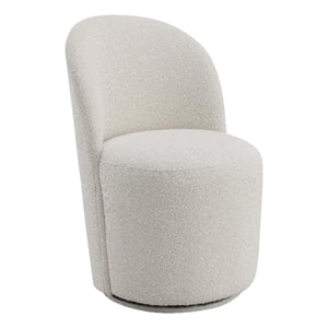 ACME Hollis Plywood & Boucle Fabric Upholstered Side Chair in Beige (Set of 2)