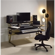 ACME Saida MDF Wood and Metal Rectangular Music Desk in Black and Muted Gold