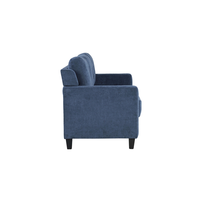 ACME Horatio Transitional Wood and Chenille Fabric Upholstered Sofa in Navy