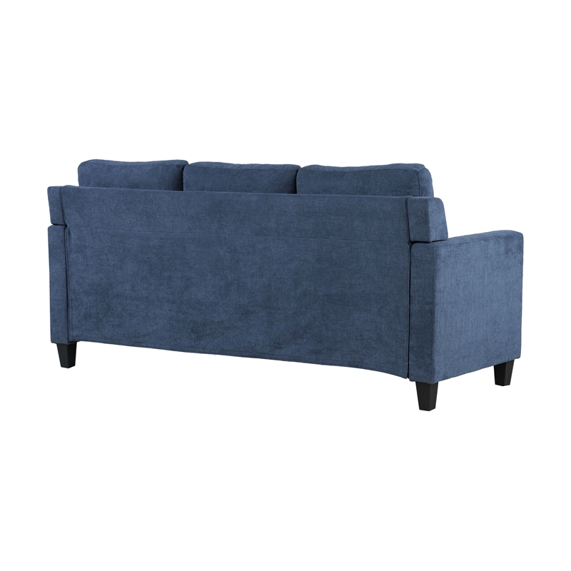 ACME Horatio Transitional Wood and Chenille Fabric Upholstered Sofa in Navy
