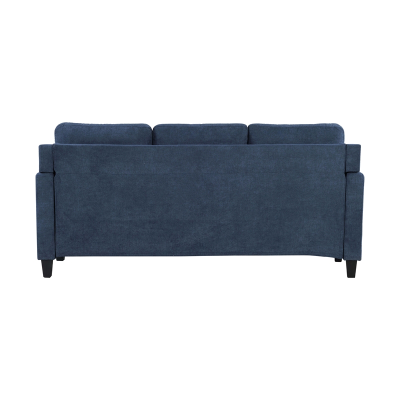 ACME Horatio Transitional Wood and Chenille Fabric Upholstered Sofa in Navy