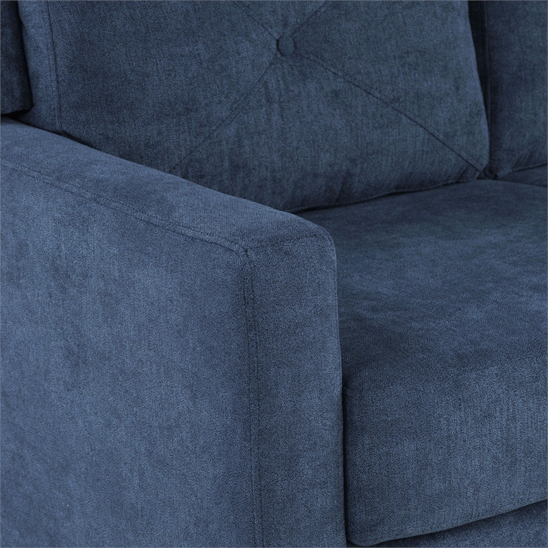 ACME Horatio Transitional Wood and Chenille Fabric Upholstered Sofa in Navy