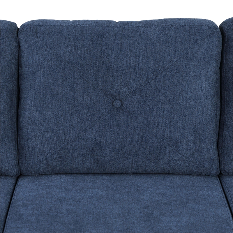 ACME Horatio Transitional Wood and Chenille Fabric Upholstered Sofa in Navy