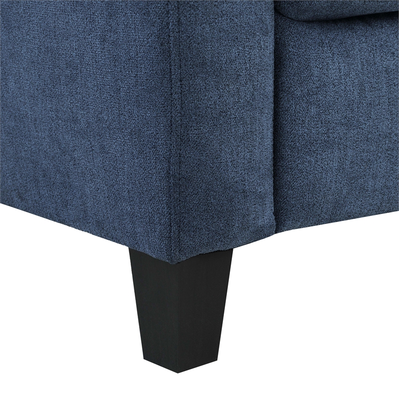 ACME Horatio Transitional Wood and Chenille Fabric Upholstered Sofa in Navy