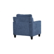 ACME Horatio Transitional Wood and Chenille Fabric Upholstered Chair in Navy