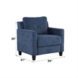 ACME Horatio Transitional Wood and Chenille Fabric Upholstered Chair in Navy