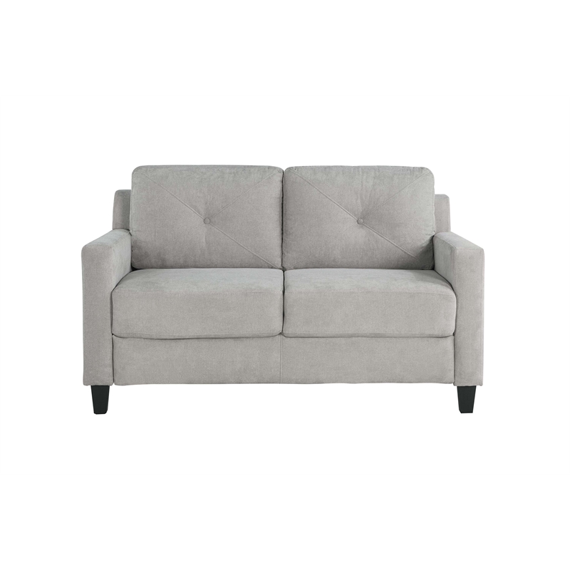 ACME Horatio Transitional Wood and Chenille Fabric Upholstered Loveseat in Taupe