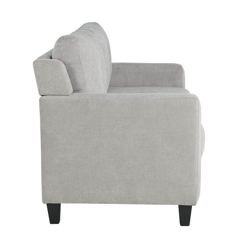 ACME Horatio Transitional Wood and Chenille Fabric Upholstered Loveseat in Taupe