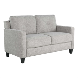 ACME Horatio Transitional Wood and Chenille Fabric Upholstered Loveseat in Taupe