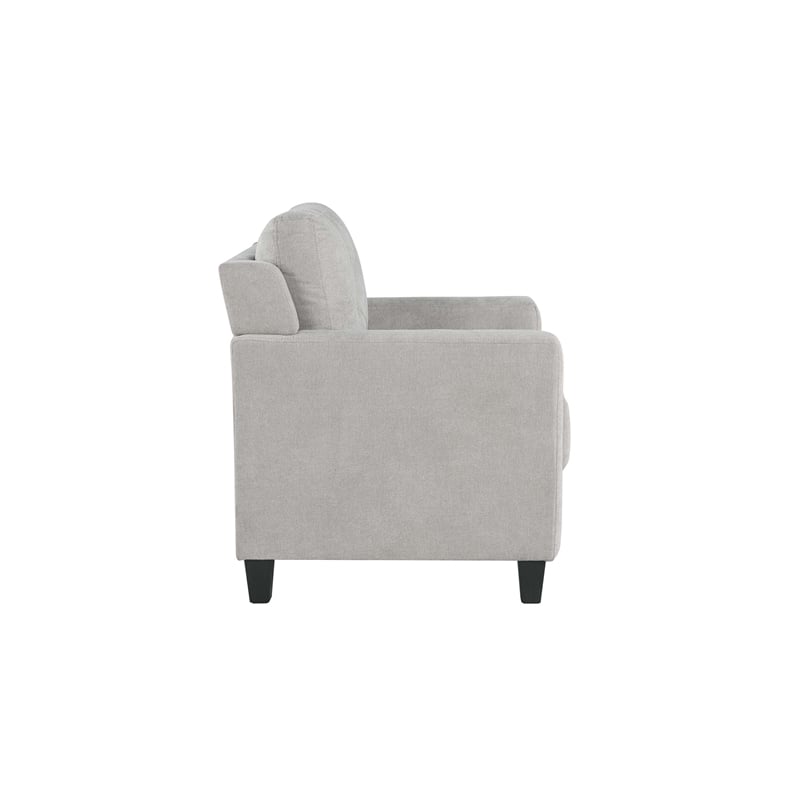 ACME Horatio Transitional Wood and Chenille Fabric Upholstered Chair in Taupe